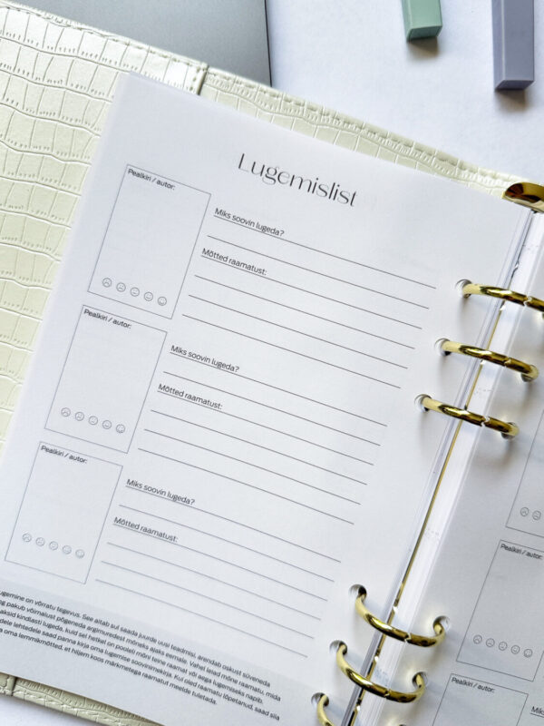 Premium nahast kaantega Tegude Kalender märkmik 25/26 valge - Image 11