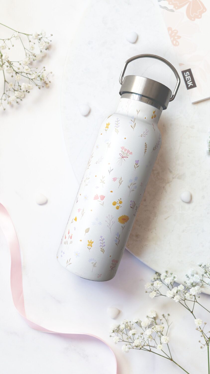 SEIK joogipudel / termospudel - lilled 500 ml terasest
